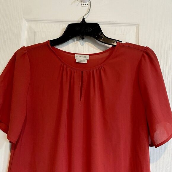 Van Heusen Blouse Womens Sz XS Career Officecore Corpcore Coral - Picture 2 of 8